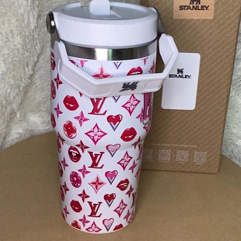 Stanley X Labubu Pink and White 20 oz Tumbler with Designer pattern - Picture 5 of 5